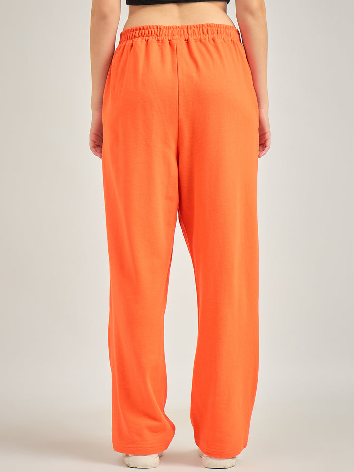 Orange Solid Joggers
