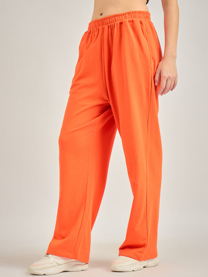 Orange Solid Joggers