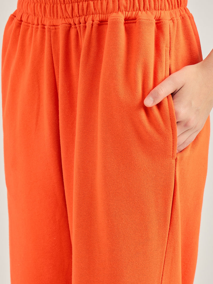 Orange Solid Joggers
