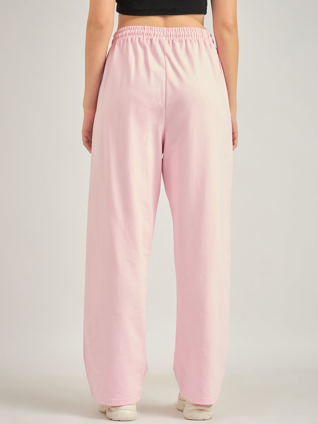 Pink Side Tape Printed Sweatpants