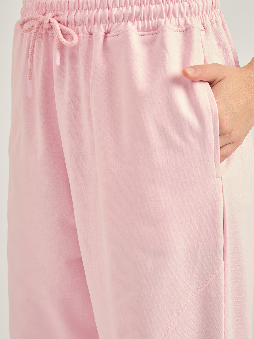 Pink Side Tape Printed Sweatpants