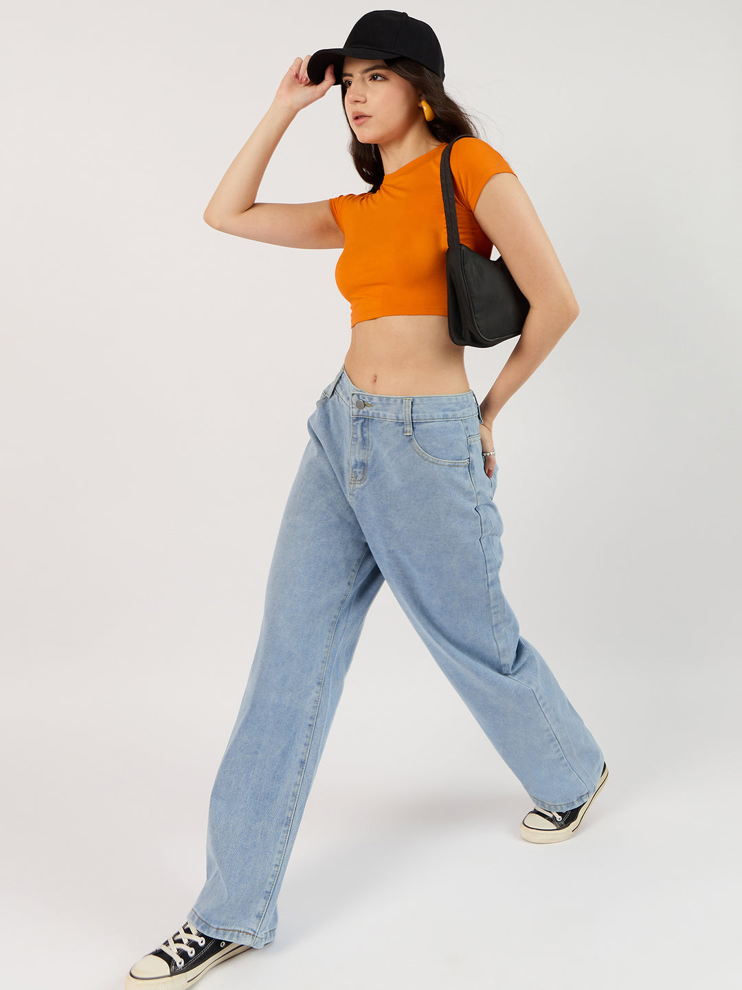 Solid Blue Straight Denim