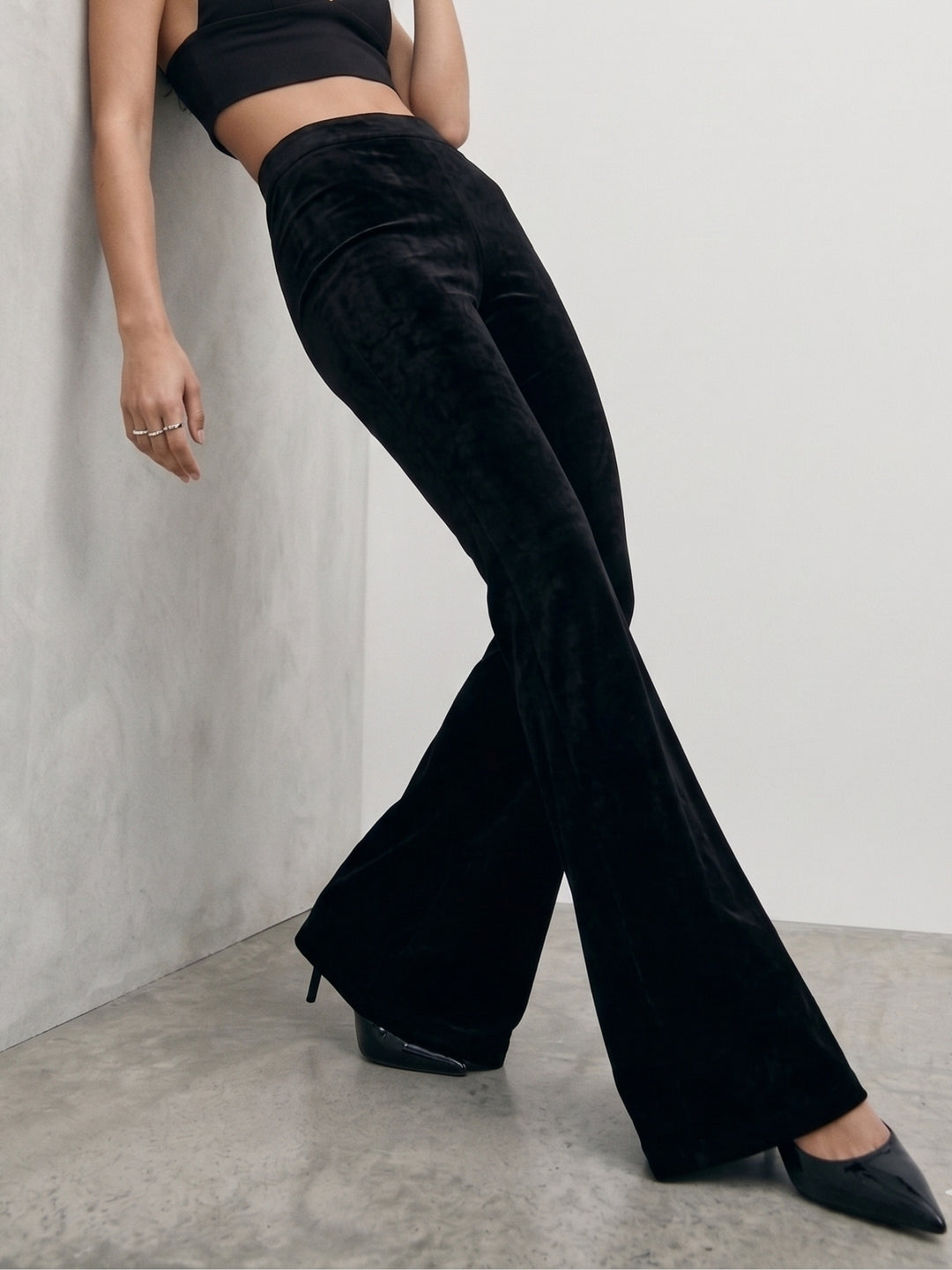 Black High Waist Fitted Pant