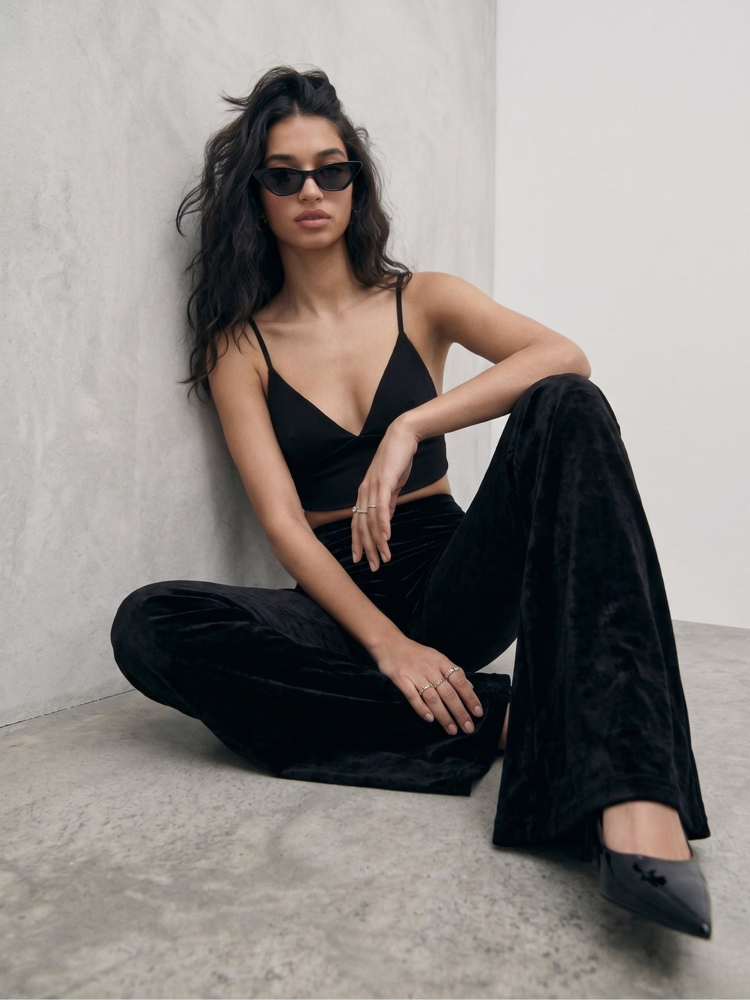 Black High Waist Fitted Pant