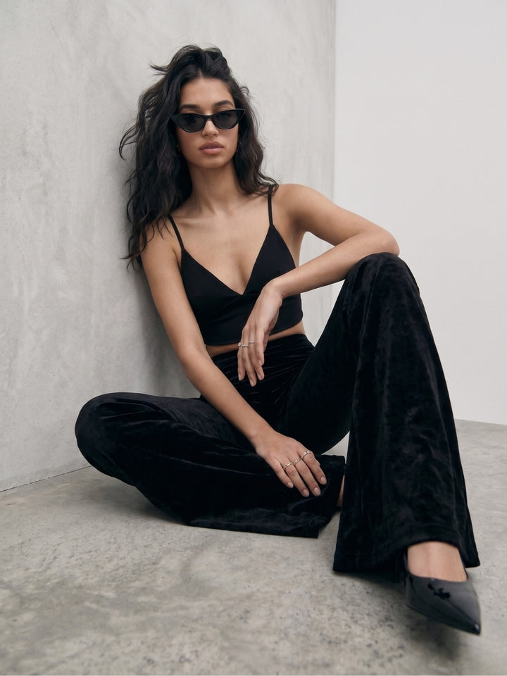 Black High Waist Fitted Pant