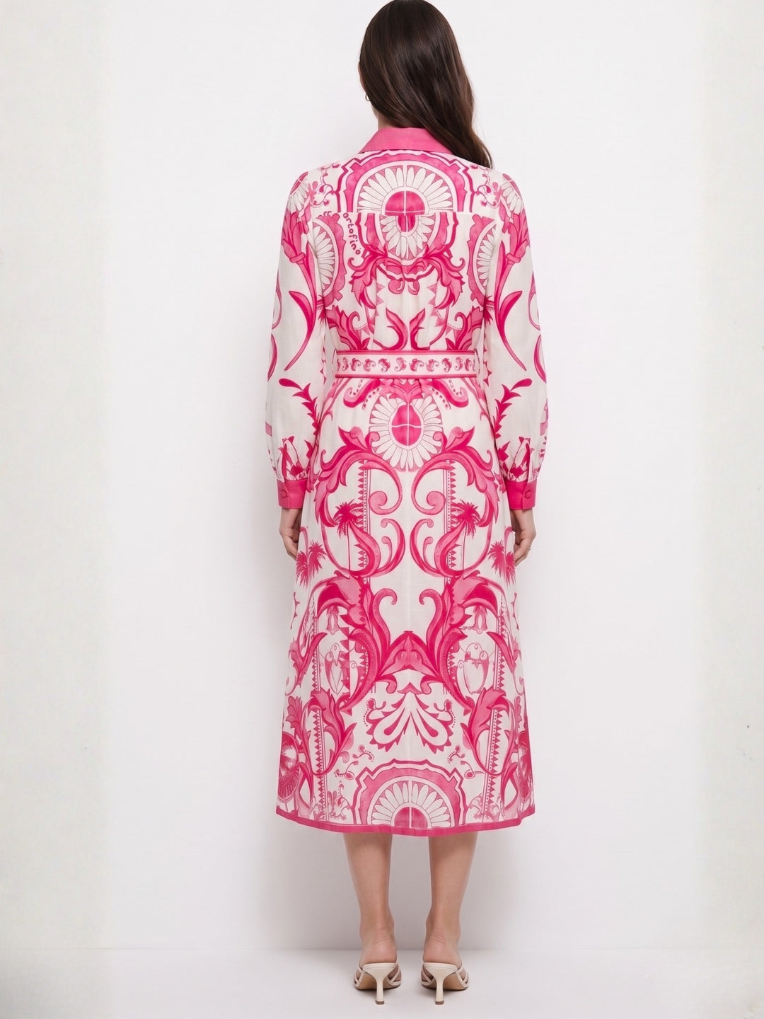 Pink Printed A-Line Dress