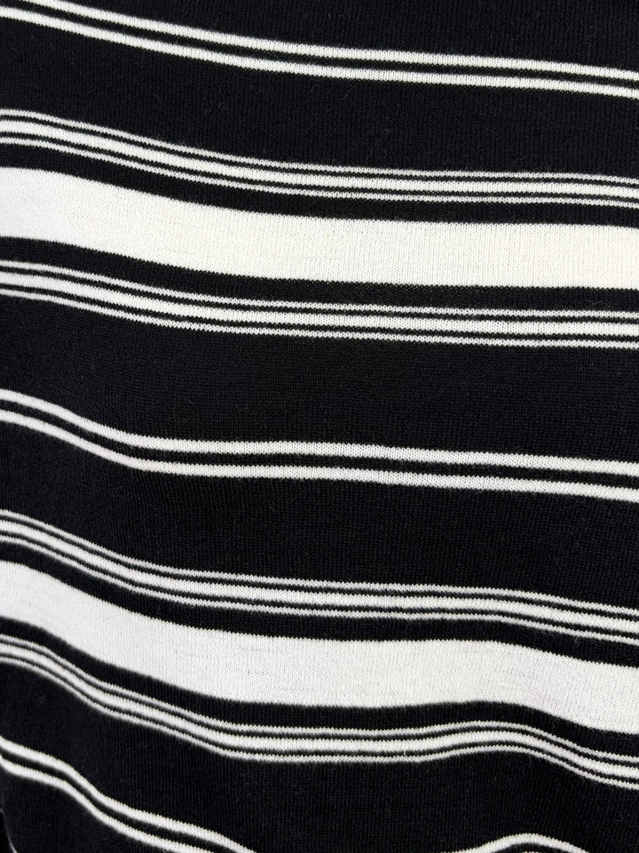 Black Off-Shoulder Thick Striped Top