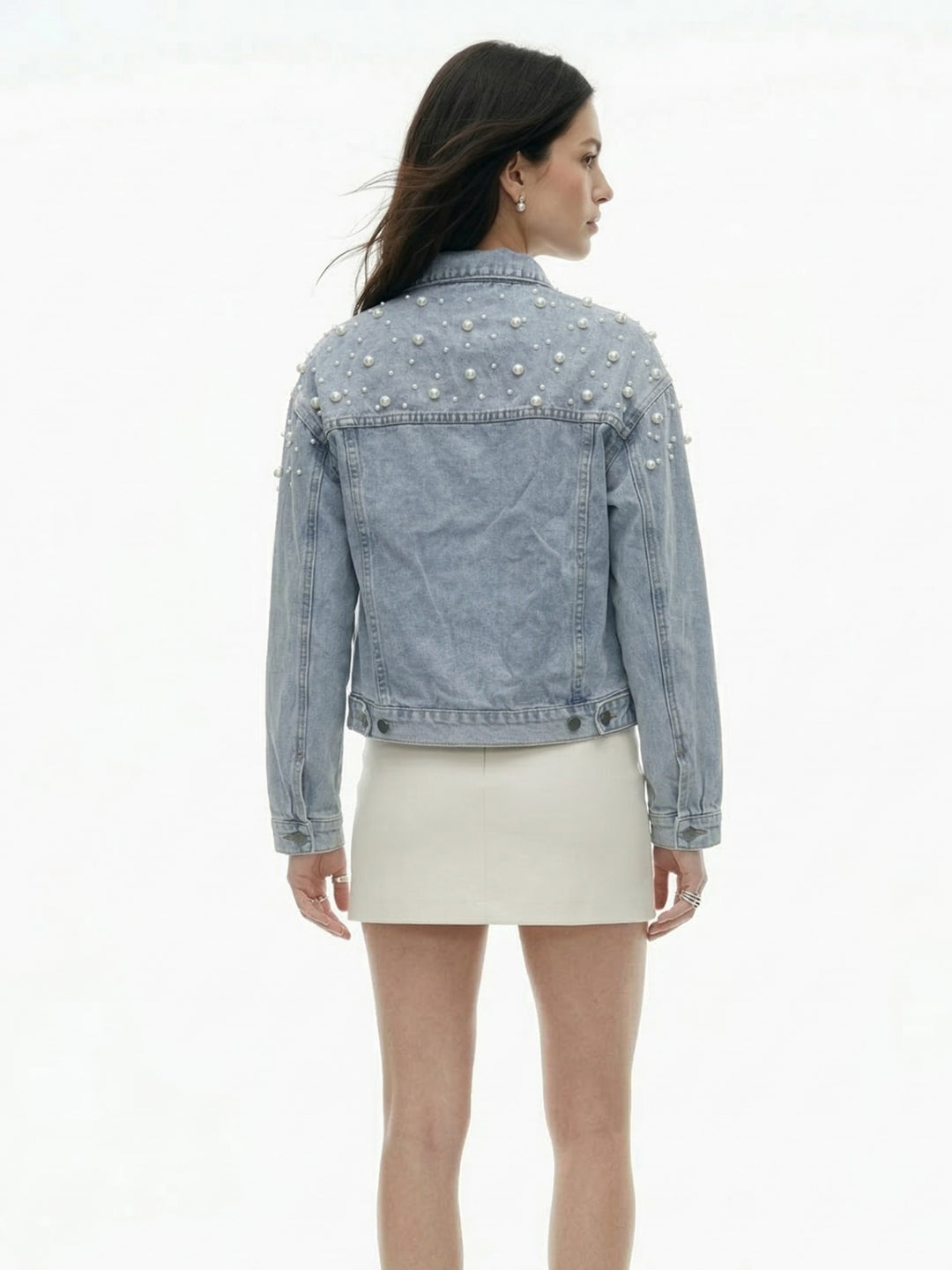 Light Blue Studded Denim Jacket