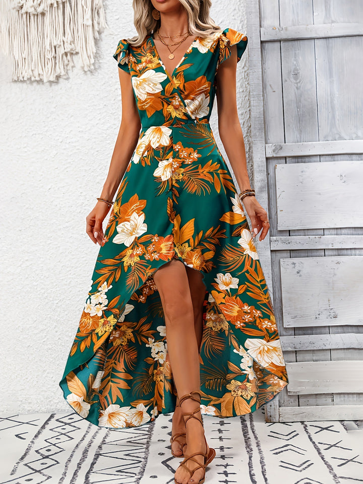 Multi Printed Wrap Dress