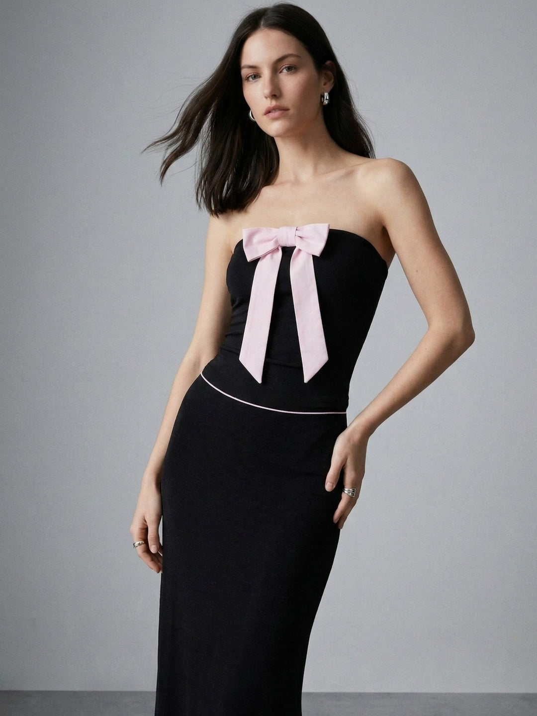 Black Off Shoulder Top And Skirt Set