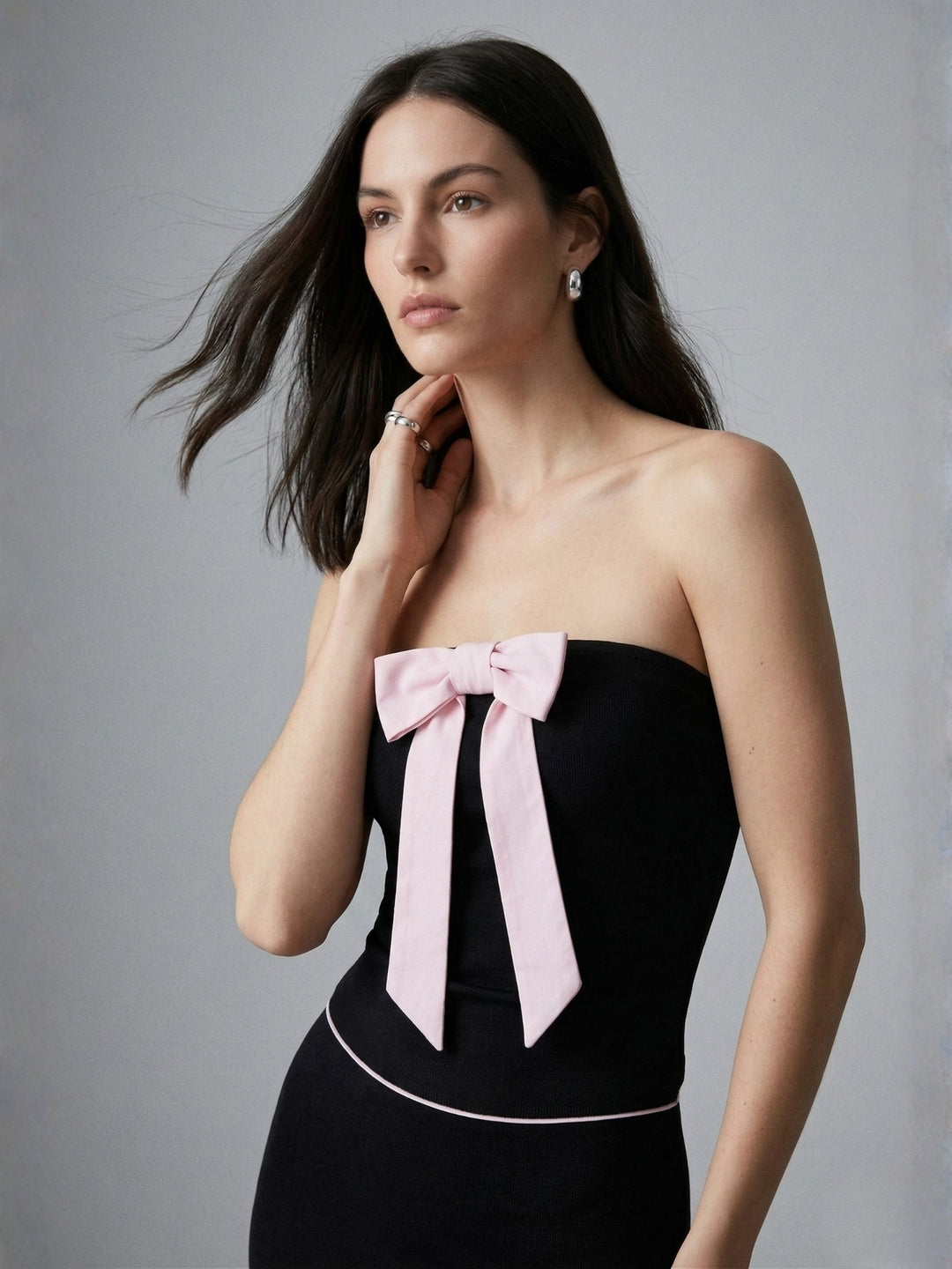 Black Off Shoulder Top And Skirt Set