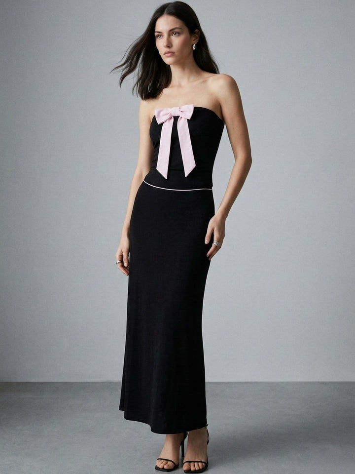 Black Off Shoulder Top And Skirt Set