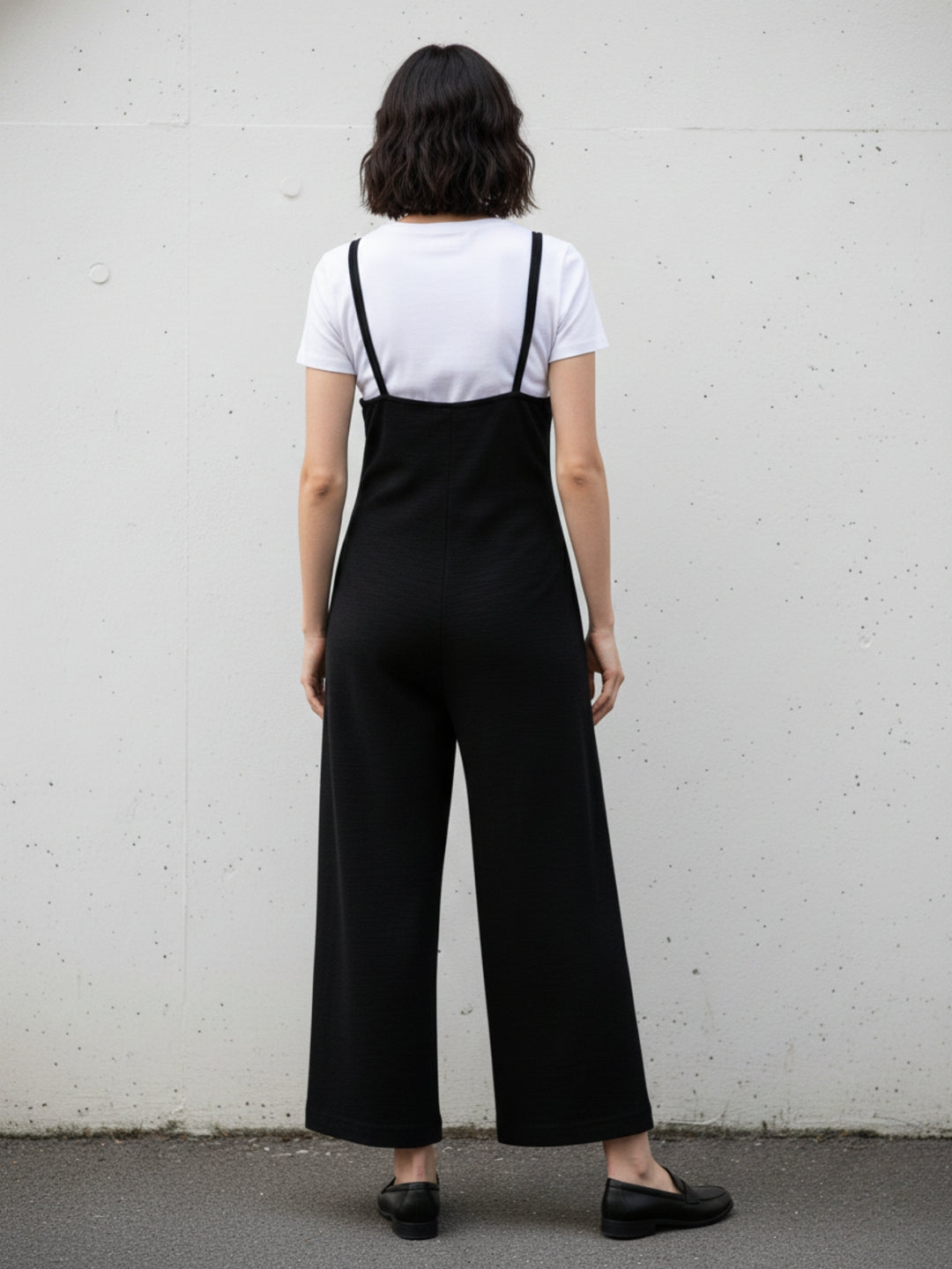Black Double Spaghetti Strap Jumpsuits