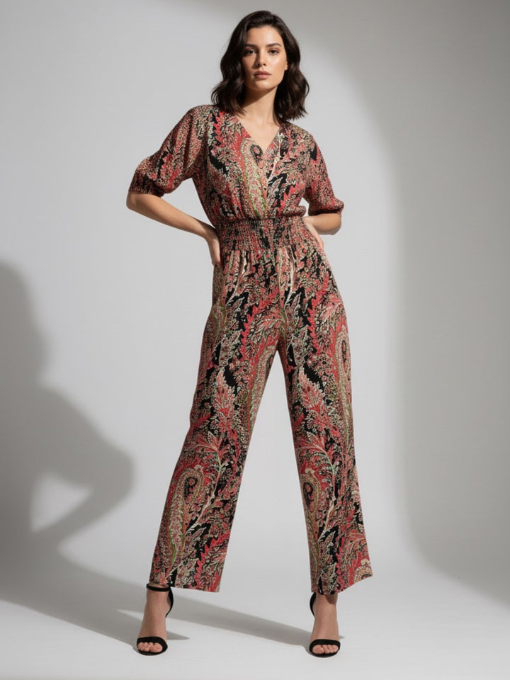 Grey Floral Print Jumpsuit