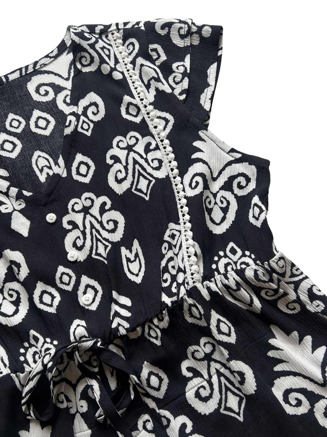 Navy Blue Floral Print Top