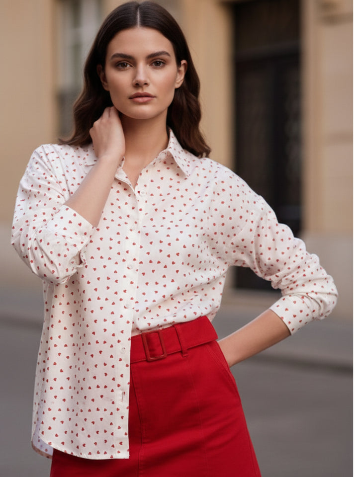 White Oversized Full Sleeve Shirt