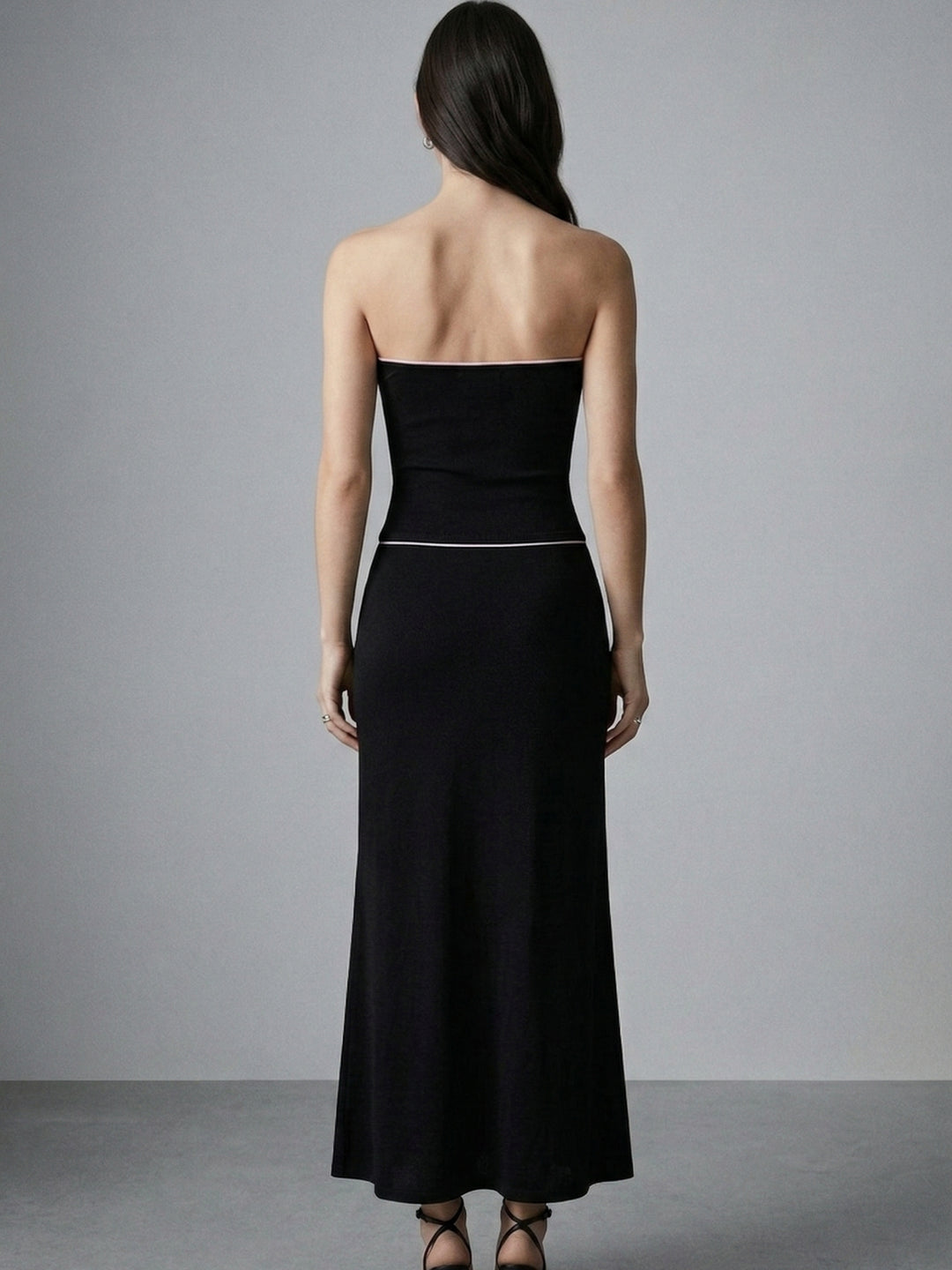 Black Off Shoulder Top And Skirt Set