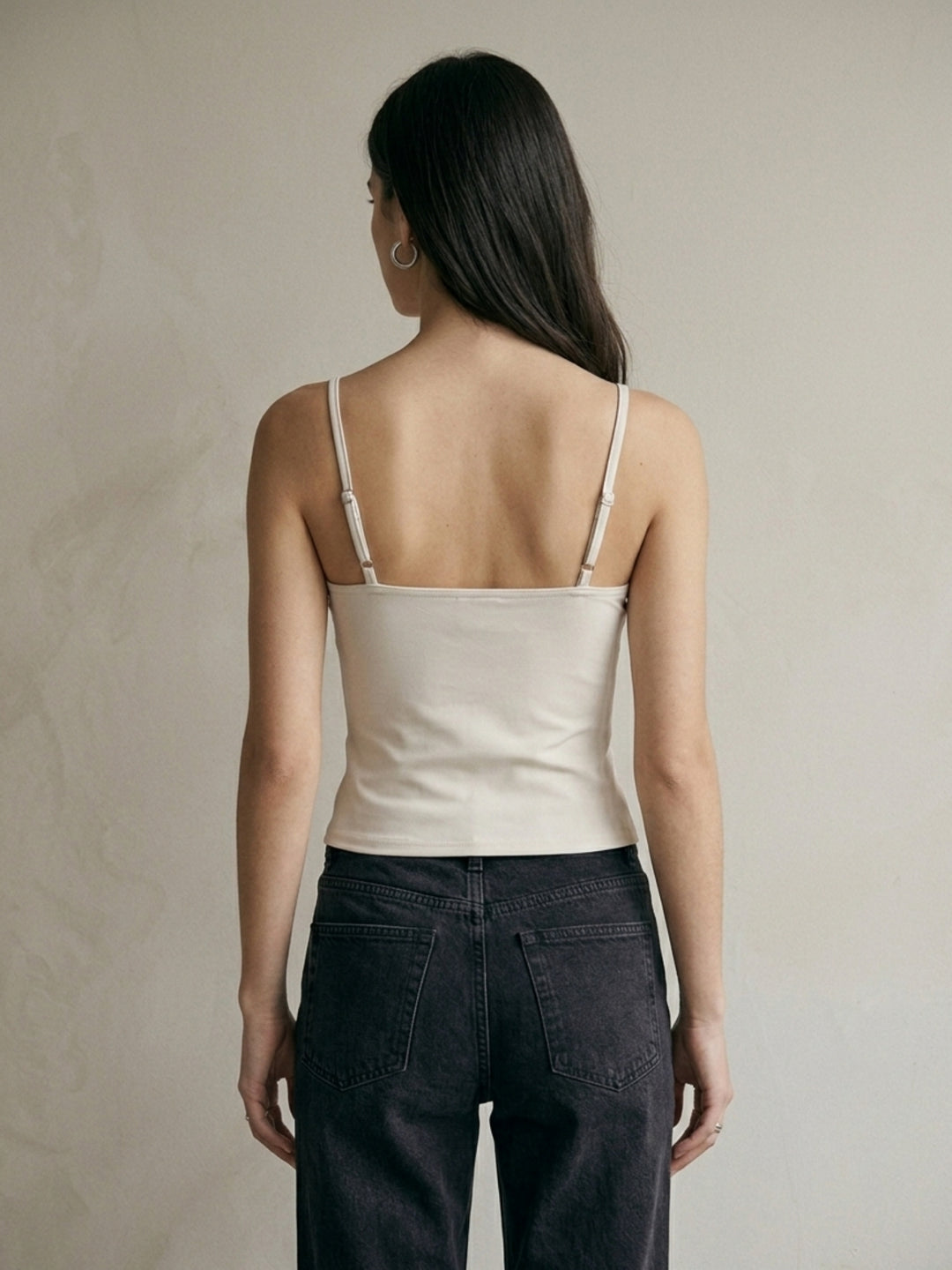 Off White Corset Styled Solid Tube