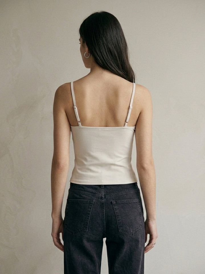 Off White Corset Styled Solid Tube