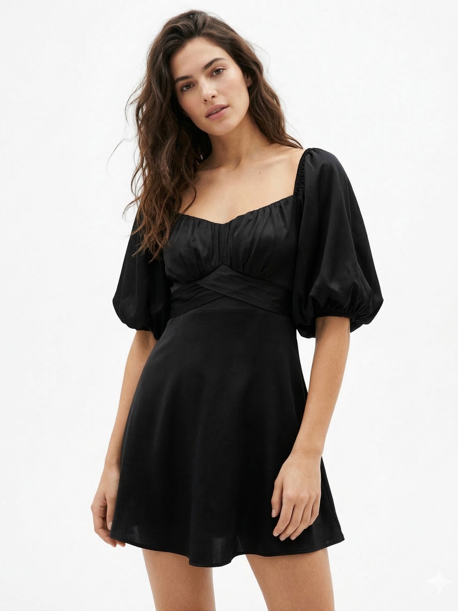 Black Bell Sleeve Skater Dress