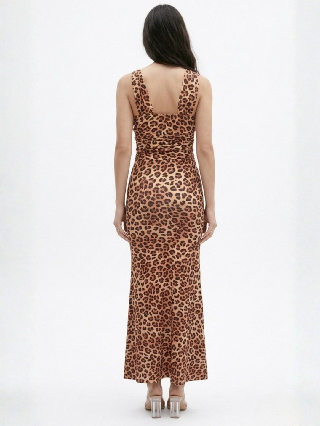 Brown Tube Animal Printed Tube And Skirt Set