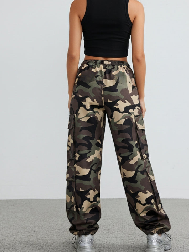 Multi High Waist Printed Wide Leg Trouser