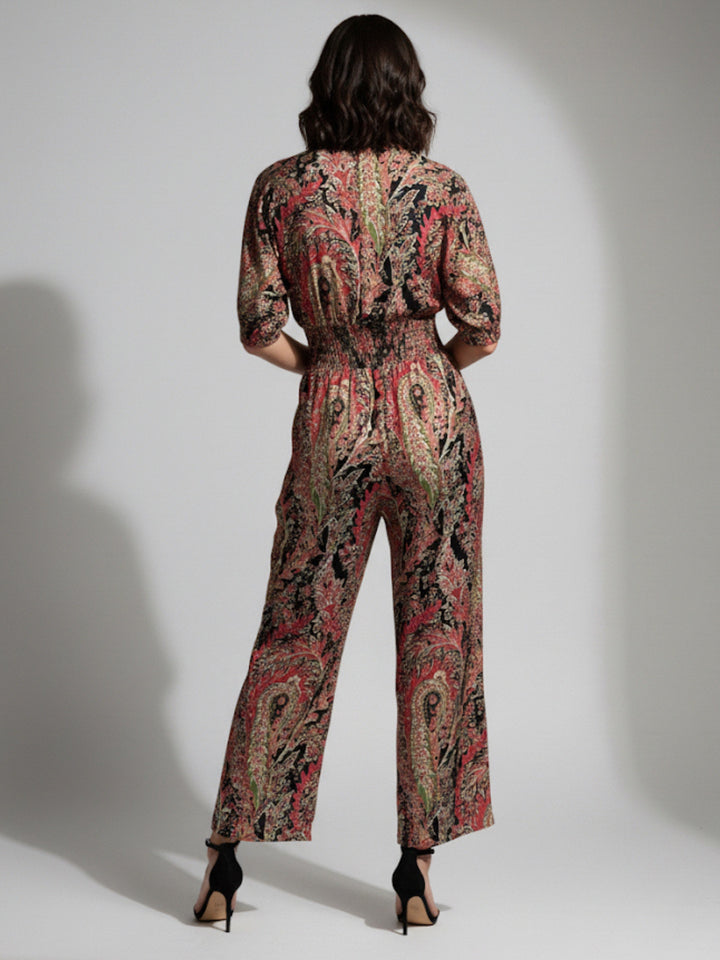 Grey Floral Print Jumpsuit
