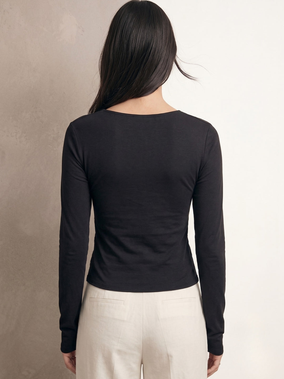 Black Sweetheart Neckline With Lace Inserts Top
