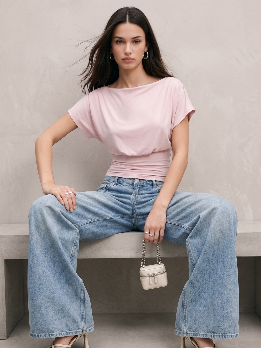 Light Pink Blouson Top