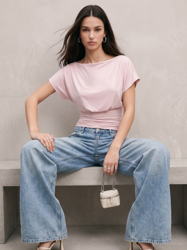 Light Pink Blouson Top