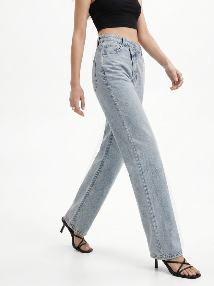 Light Blue Clean Slim Fit Washed Denims