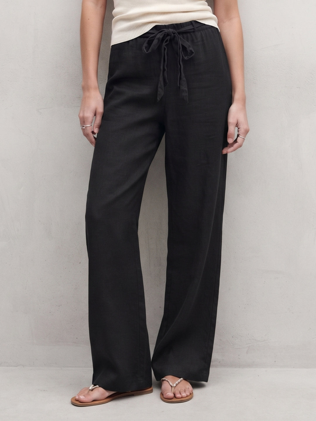 Black Regular Fit Cotton Pants