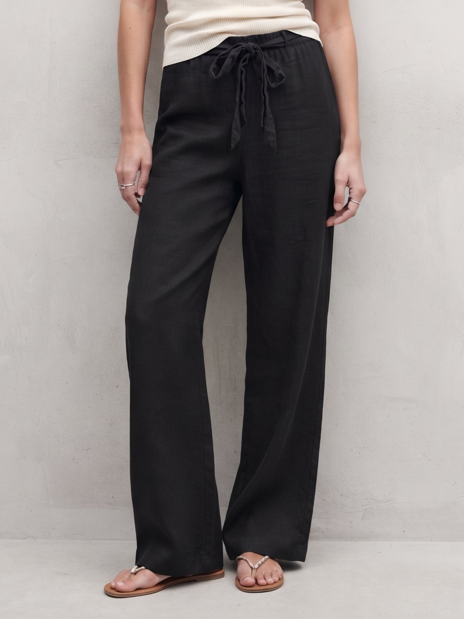 Black Regular Fit Cotton Pants