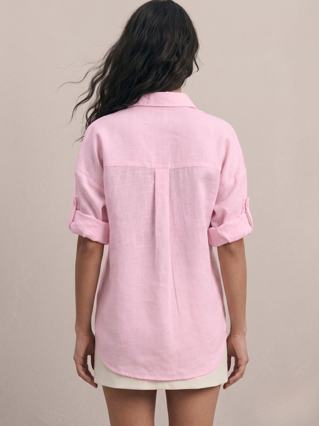 Light Pink Floral Embroidered Applique Shirt