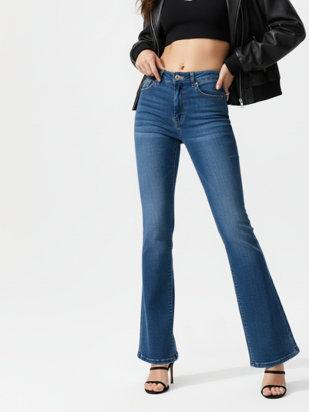 Blue Solid Denim Jeans