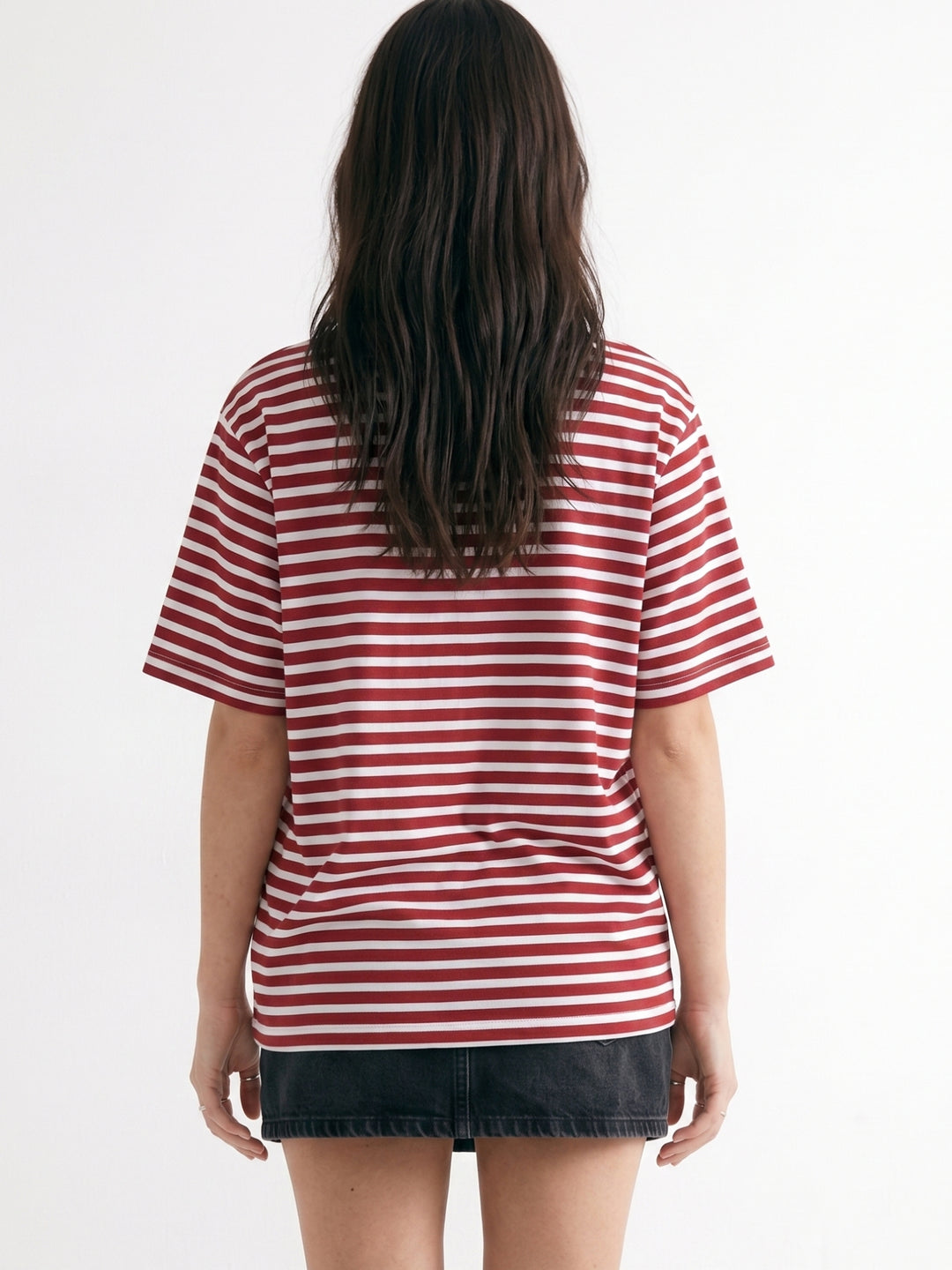 Multi Oversized Striped Graphic Printed T-Shirt