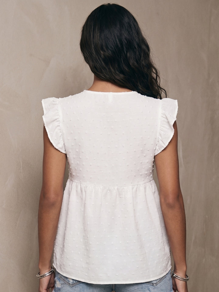White Flare Sleeve Top