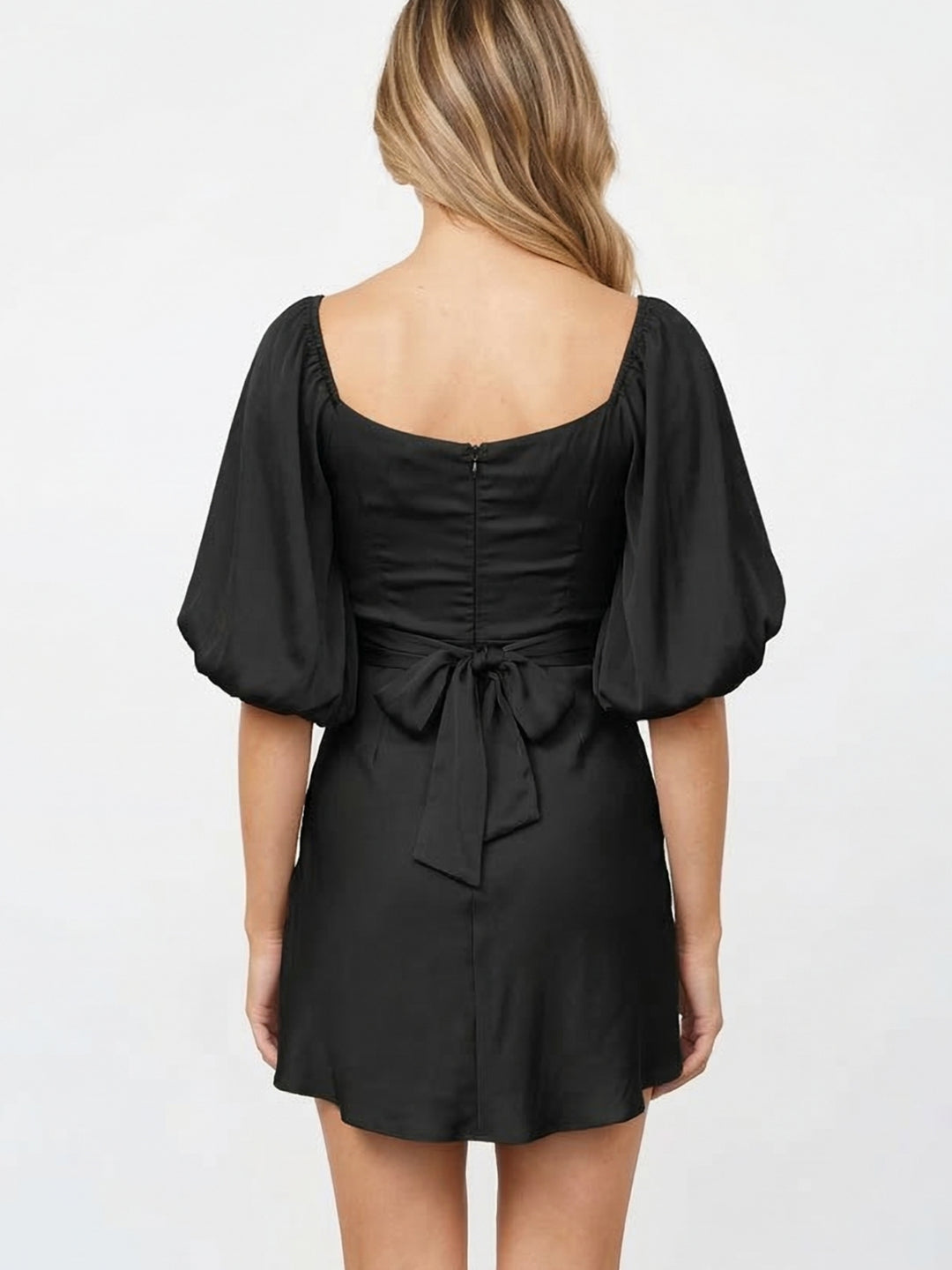 Black Bell Sleeve Skater Dress