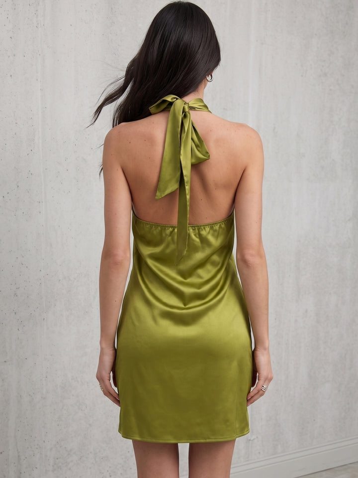 Green Halter Neck Dress