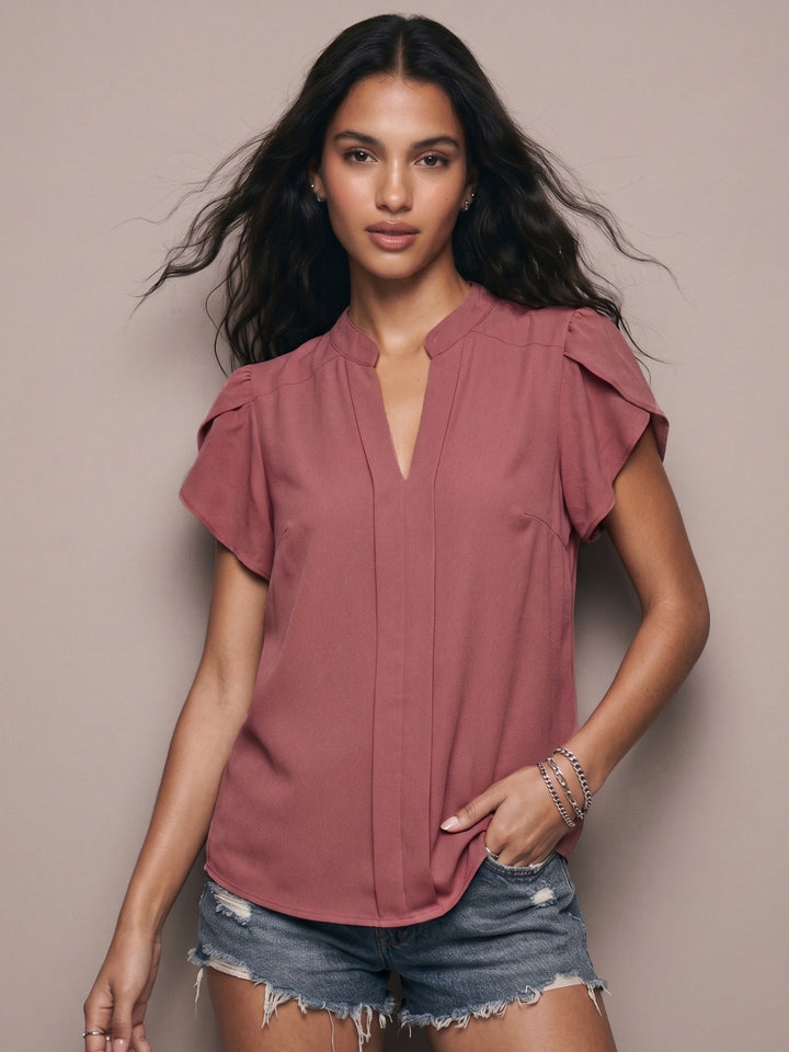 Mauve Petal Sleeve Top