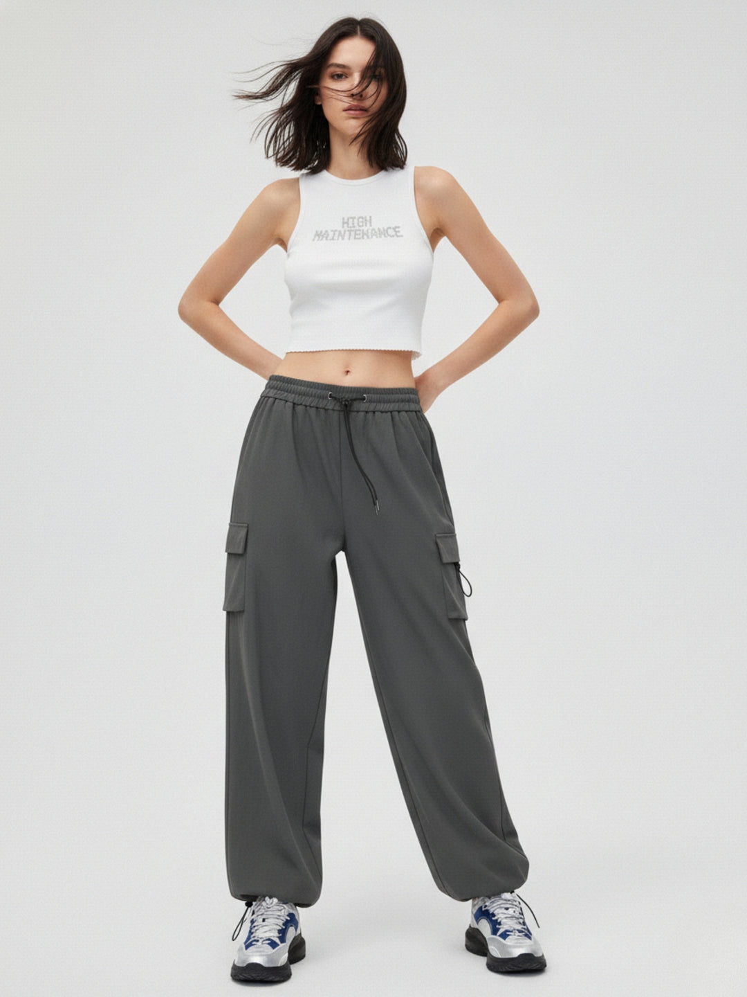 Drawstring Black Trousers