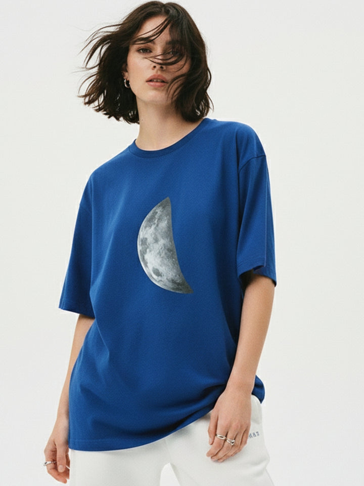 Blue Chest Print Graphic Tshirt