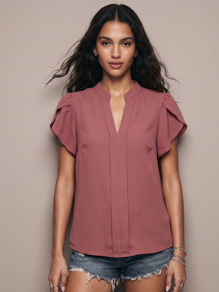 Mauve Petal Sleeve Top