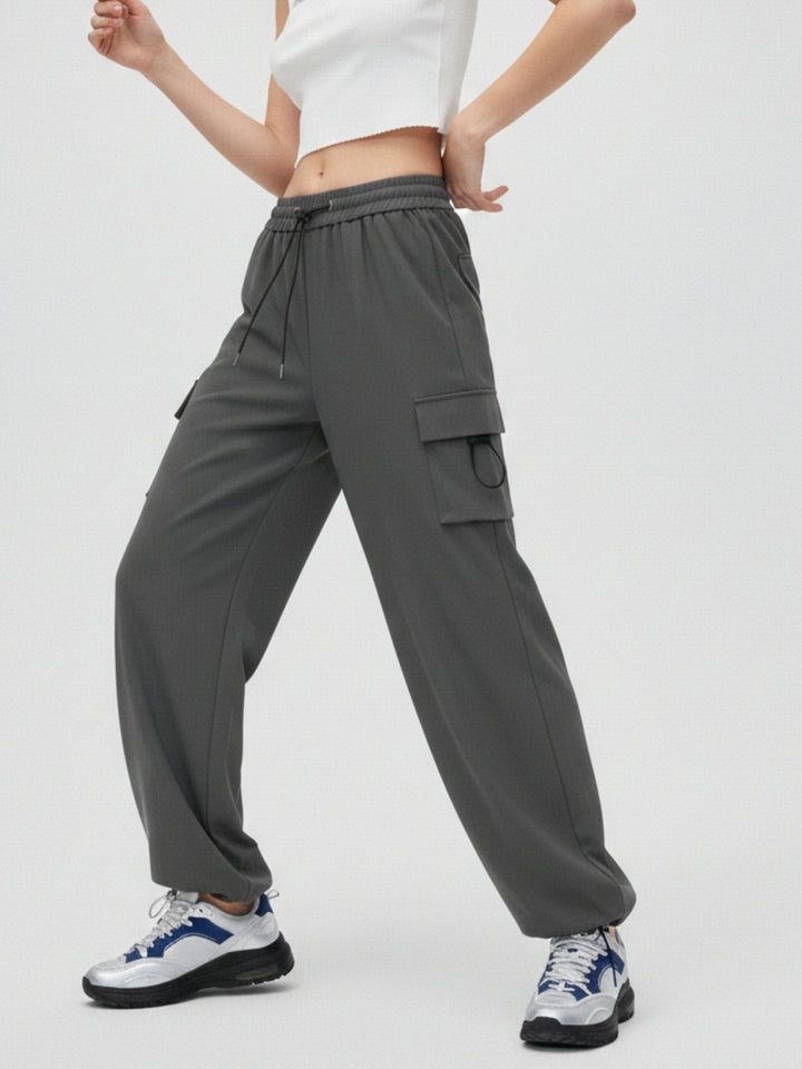 Drawstring Black Trousers