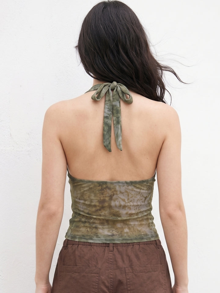 Multi Halter Neck Animal Printed Top