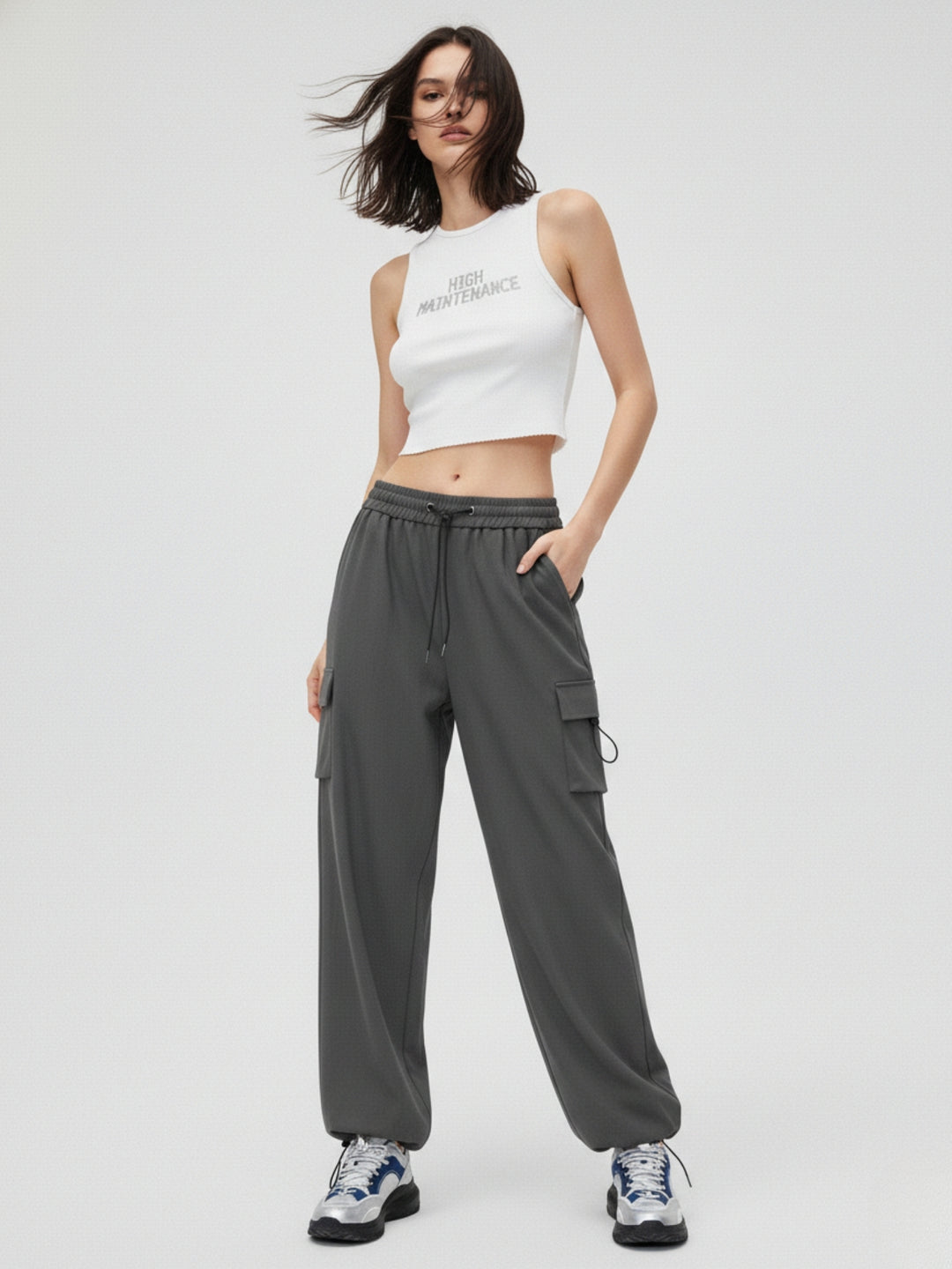 Drawstring Black Trousers