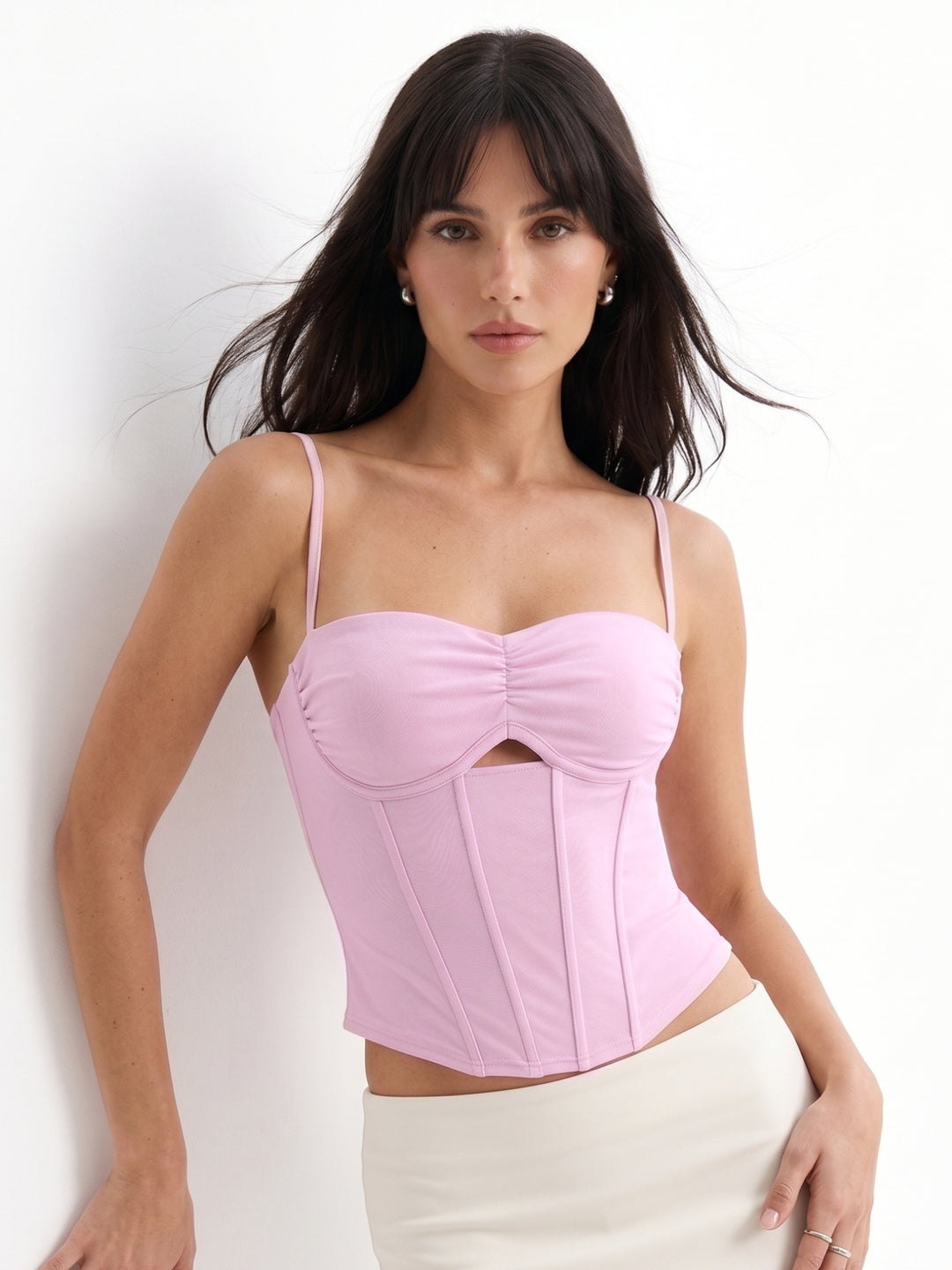 Pink Strappy Bustier Styled Top
