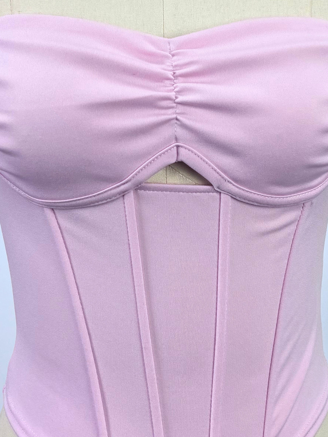 Pink Strappy Bustier Styled Top