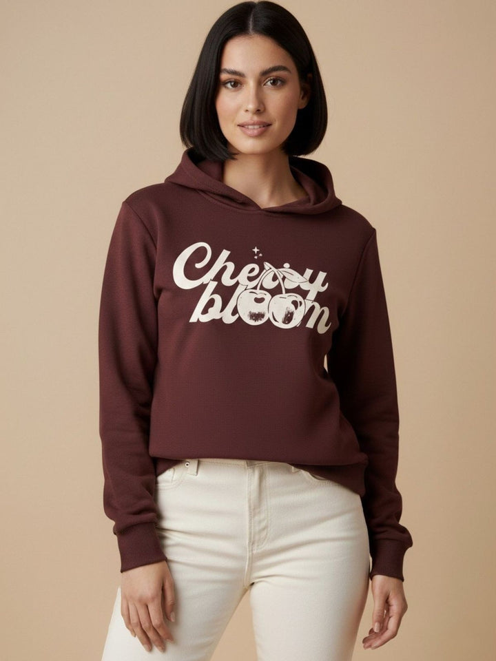 Brown Graphic Hooded Russian Fleece Sweatshirt