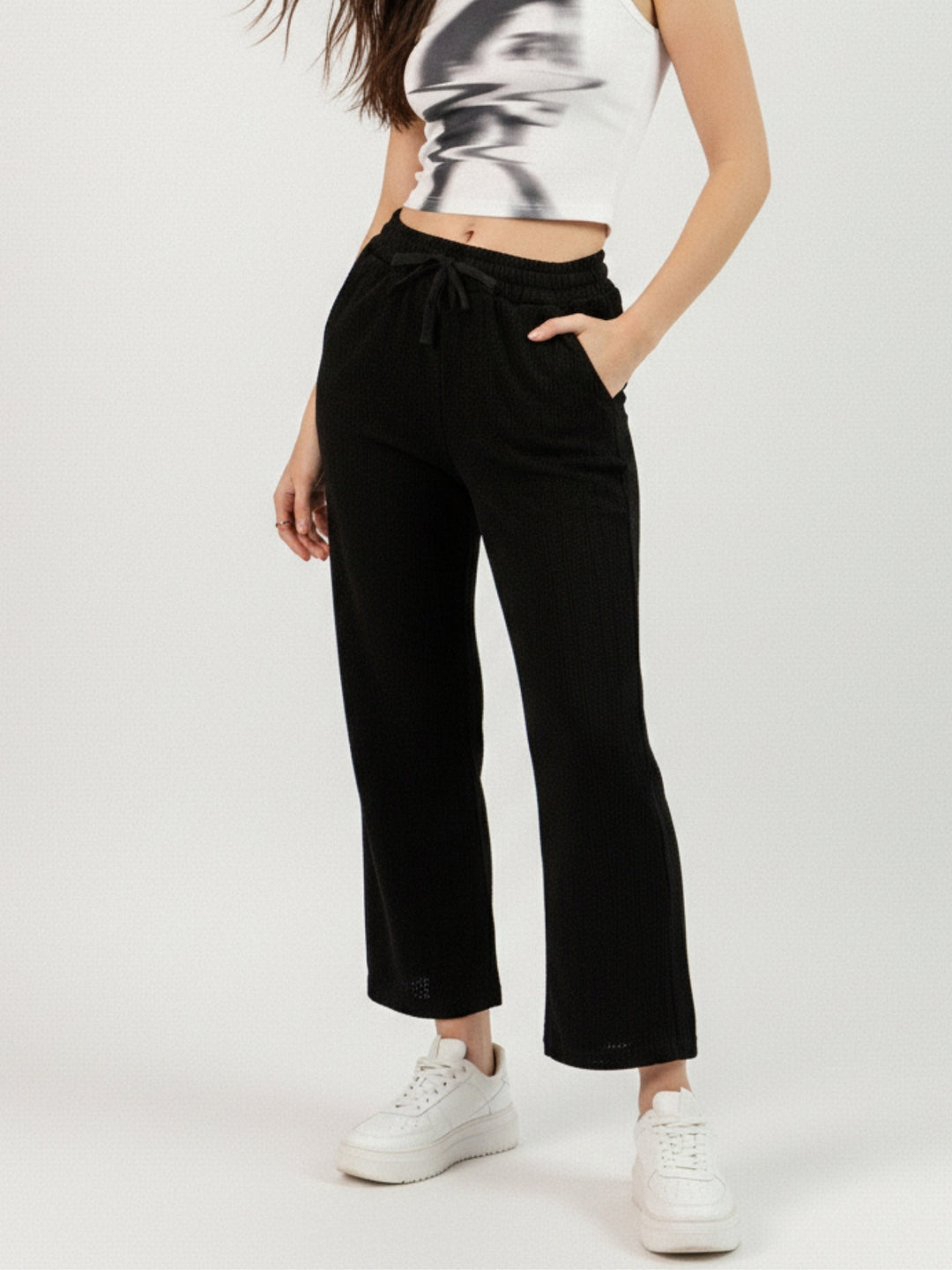 Black Straight Fit Pants